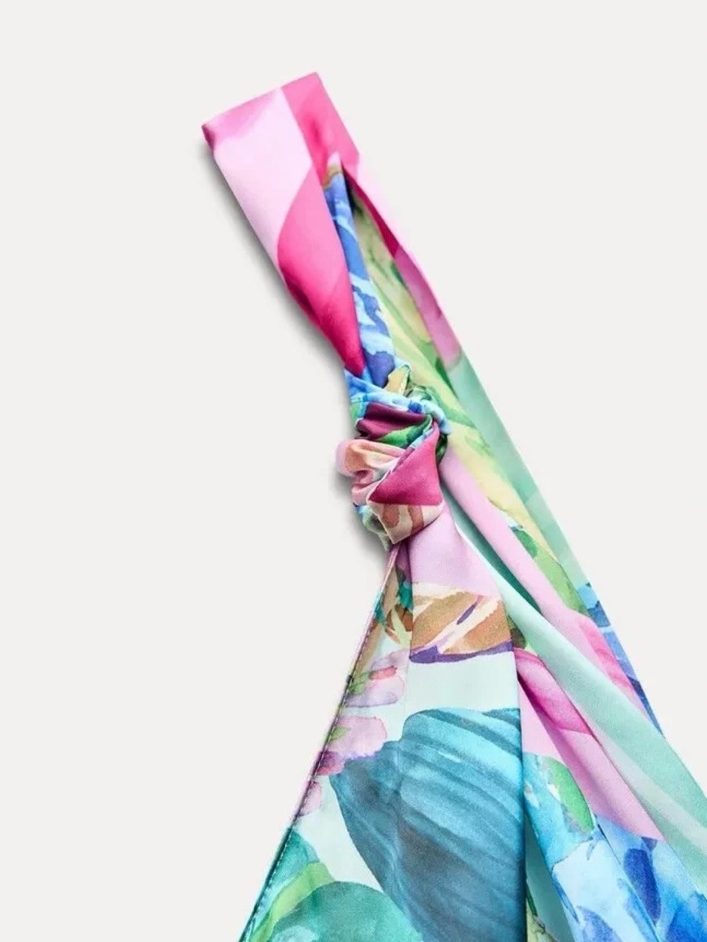 Zara Tropical Satin Maxi Dress Open Back Resort - Picture 7 of 11